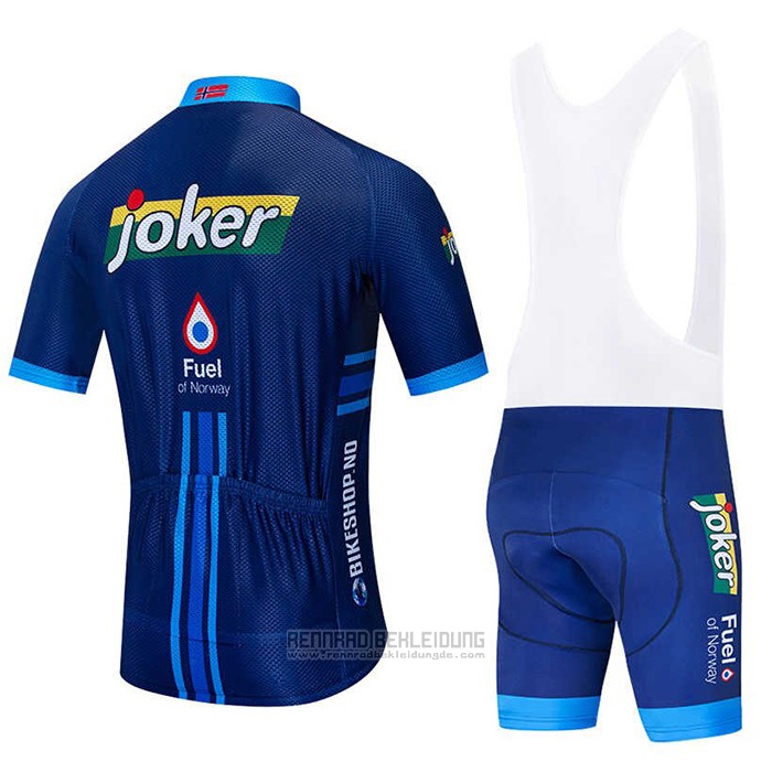 2020 Fahrradbekleidung Joker Fuel Blau Trikot Kurzarm und Tragerhose - zum Schließen ins Bild klicken